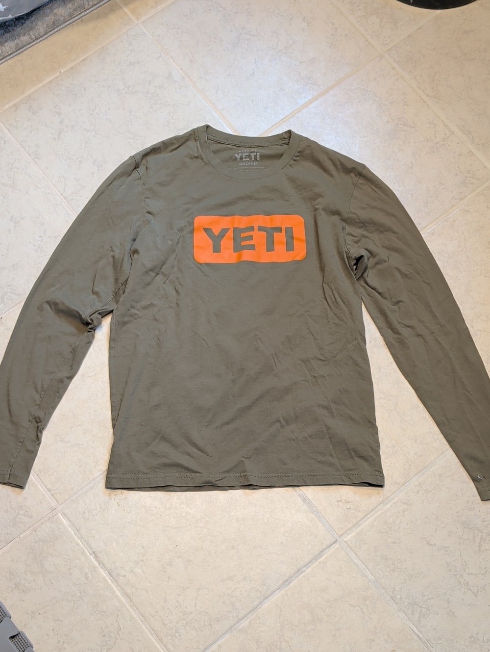 Men's Yeti Olive Green Long Sleeve Tee